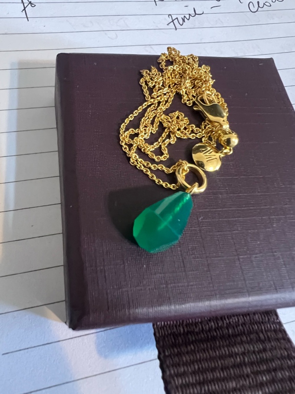 Monica vinader fine chain gold necklace with Charm
